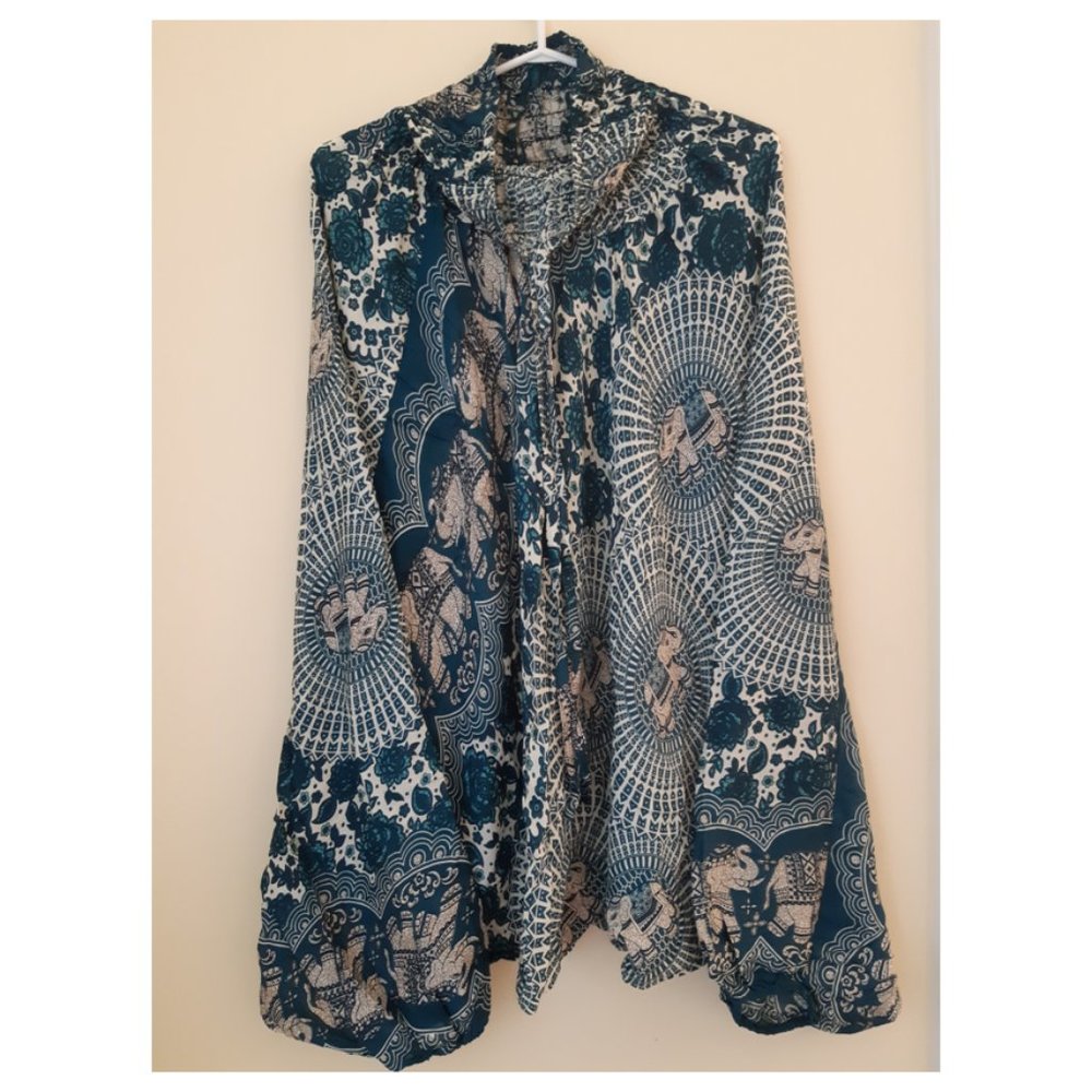 (J3) 100% Rayon Harem Pants w/ Elephant in Circle